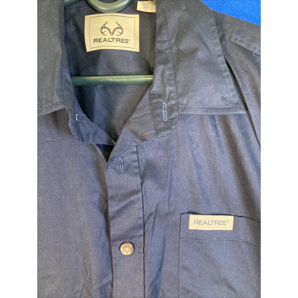 Realtree Men's Large Blue Button Down Shirt Long Sleeve Outdoor Workwear NWOT - Picture 5 of 16